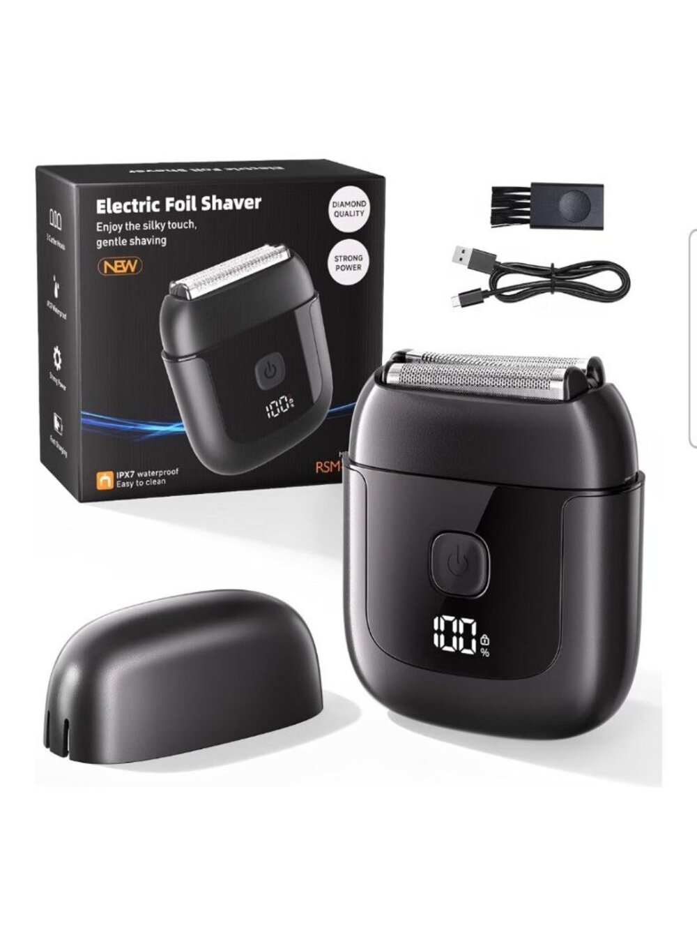 3D Magnetic Floating Electric Foil Shaver With LED Display USB-C Charging